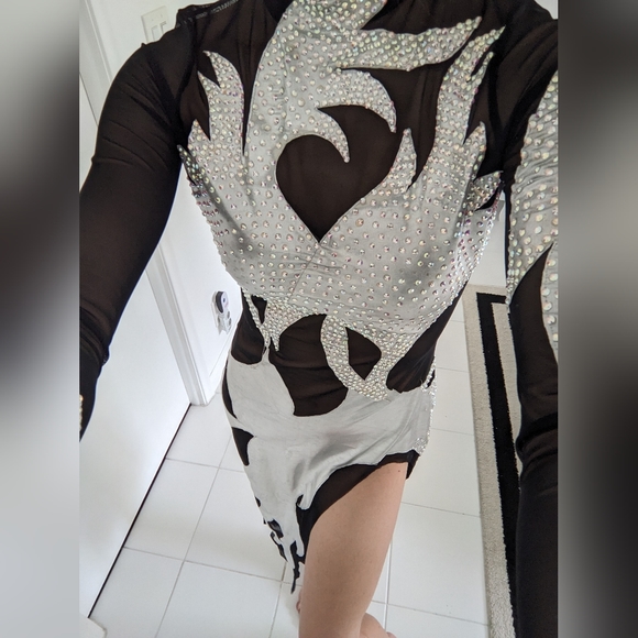 Black Latin Dance Dress - Picture 5 of 12